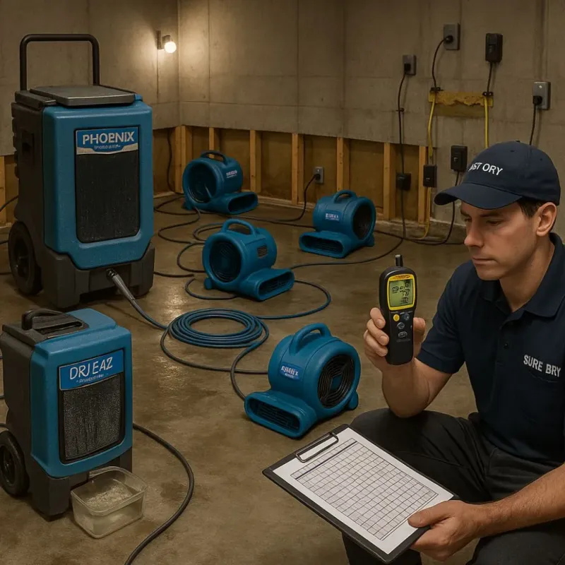 Structural Drying and Dehumidification process in West Wendover, NV